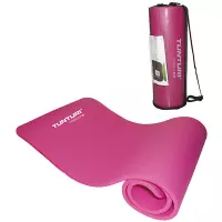 Tunturi NBR - Fitnessmat - Oefenmat met Draagtas - 180 cm x 60 cm x 1,5 cm - Roze
