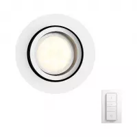 Philips Hue Milliskin recessed Inbouwspot basis - White Ambiance - GU10 - Wit - 6W - Rond - incl. Dimmer Switch