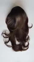 Clip In Extensions - Halve Pruik Dames - Donker Bruin- Lang Stijl Haar - Krullen en Stijlen tot 130 graden - Half Wig
