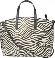 Diva's Bag leder handtas Calvina, zebra handgemaakt in Italië.