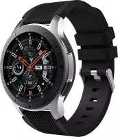 Siliconen Horloge Band Geschikt Vooor Samsung Galaxy Watch 46 MM - Armband Polsband / Strap / Sportband - Zwart