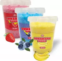 Suikerspin Suiker - Aardbei - Bosbes - Banaan - 3 potten x 400 gram - Fruit combo 7