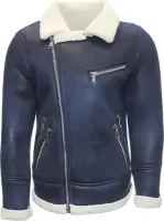 Frilivin Lammy Coat Jas met Bont Kraag - Navy Blue - L