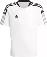 adidas - Tiro 21 Training Jersey Youth - Wit Voetbalshirt - 128 - Wit