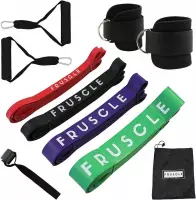 Fruscle® suspension trainer - Weerstandsbanden - fitness elastiek - fitness set 11-delig - thuis trainen - met opbergtas