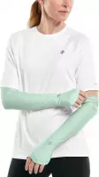 Coolibar - UV-werende Sport mouwen voor dames - Backspin Performance - Aqua Mist - maat L/XL