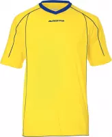 Masita | Sportshirt Heren & Dames Korte Mouw - Striker - Licht Elastisch Polyester Ademend Vocht Regulerend - YELLOW/ROYAL BL - M