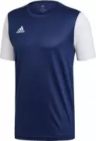 adidas Estro 19 Sportshirt - Maat 164  - Mannen - donker blauw/wit