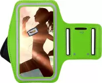 Samsung Galaxy A41 Sportband hoes sport armband hoesje Hardloopband Groen Pearlycase