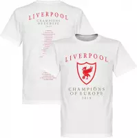 Liverpool Champions Of Europe 2019 Selectie T-Shirt - Wit - 3XL