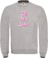 Wintersport sweater grijs M - Ski you later - soBAD. | Foute apres ski outfit | kleding | verkleedkleren | wintersporttruien | wintersport dames en heren