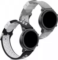 kwmobile 2x armband voor Huami Amazfit GTR (47mm) / GTR 2 / GTR 2e / GTR3 / GTR 3 Pro - Bandjes voor fitnesstracker in zwart / wit / grijs / wit