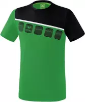 Erima Teamline 5-C T-Shirt Smaragd-Zwart-Wit Maat 3XL