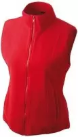 Fleece casual bodywarmer rood voor dames - Outdoorkleding wandelen/zeilen - Mouwloze vesten L
