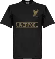 Liverpool Team T-Shirt  - Zwart/ Goud - XXL