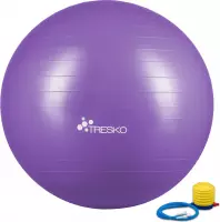 Fitnessbal met pomp - diameter 65 cm - Paars