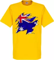 Australië Ripped Flag T-Shirt - Geel - M