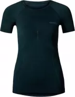 Odlo thermoshirt - short sleeve/ crew neck - dames - black-graphite grey - maat L