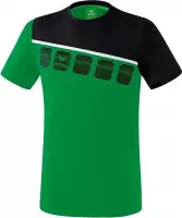 Erima Teamline 5-C T-Shirt Kind Smaragd-Zwart-Wit Maat 128