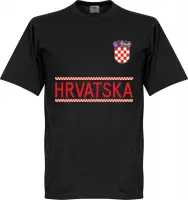 Kroatië Team T-Shirt 2021-2022 - Zwart - Kinderen - 128