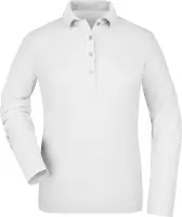 Witte stretch poloshirt voor dames L
