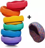 Stapelstein Stapelstenen - Rainbow met Confetti 7-delig