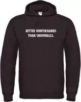 Wintersport hoodie zwart XL - Better winterhands than snowballs - wit - soBAD. | Foute apres ski outfit | kleding | verkleedkleren | wintersporttruien | wintersport dames en heren