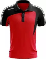 Masita | Polo Shirt Dames & Heren - Korte Mouw - Tennis Polo - Sportpolo - Mesh inzetten Optimale Vochtregulatie - Lichtgewicht - Forza Lijn - RED/BLACK - XXL