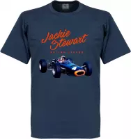 Jackie Stewart Monaco T-Shirt - Navy Blauw - L