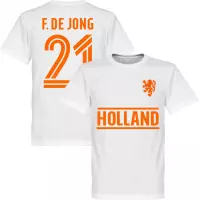 Nederlands Elftal F. De Jong Team T-Shirt - Wit - M