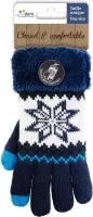 Touchscreen gebreide winter handschoenen Nordic/navy blauw voor dames - Smartphone handschoenen