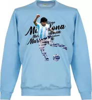 Diego Maradona Argentinië Script Sweater - Lichtblauw - M