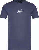 Malelions Junior Double Signature T-Shirt - Navy/White