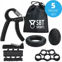 SBT Sports  5-delige Handtrainer Set - Handknijper, Stressbal, Vingerstretcher, Vinger & Ring Trainer