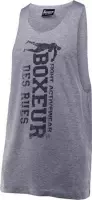Boxeur Des Rues - Wide Jersey Raw Cut Tank Front Logo - Grijs - XXXL