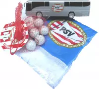 PSV supporters pakket spelersbus knikkers sjaal voetbal kampioen bus
