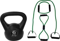 Tunturi - Fitness Set - Tubing Set Groen - Kettlebell 6 kg