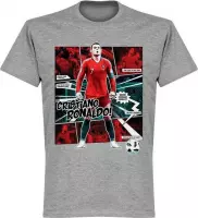 Ronaldo Portugal Comic T-Shirt - Grijs - XXL