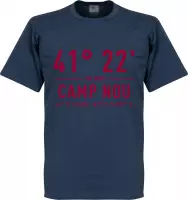 Barcelona Camp Nou Coördinaten T-Shirt - Blauw - L