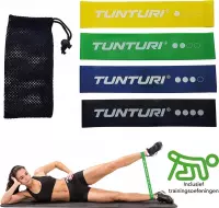 Tunturi 4 Weerstandsbanden Set - Mini Power body band - Weerstandsband - Fitness elastiek - Fitnessband - Trainingsband - Gymnastiekband