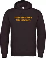 Wintersport hoodie zwart L - Better winterhands than snowballs - okergeel - soBAD. | Foute apres ski outfit | kleding | verkleedkleren | wintersporttruien | wintersport dames en he