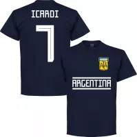 Argentinië Icardi 7 Team T-Shirt - Navy - XL