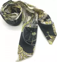 Haar Sjaaltje Ketting Print Zwart
