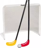 Vicfloor straathockey/uni hockeyset - 2 sticks (2 ballen) / Franklin metalen doel