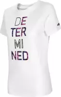 4F Women's T-shirt H4L21-TSD018-10S, Vrouwen, Wit, T-shirt, maat: XS