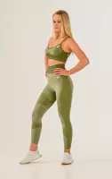 Hera fitness outfit / fitness kleding set voor dames / fitness legging + sport bh / sportoutfit (kaki-groen)