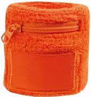 Benza Pols zweetbandje met opbergvakje en rits - Oranje 6 cm - 1 stuks