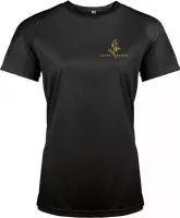 shirt - dames - zwart - large  fitness - gym shirt women - large -  performance shirt - L