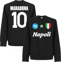 Napoli Maradona 10 Team Sweater - Zwart  - XL