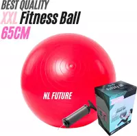 NL Future Fitness ball - Fitnessbal - Yoga ball - Rood - 65 cm - extra dik - PVC - Zwangerschapsbal - Pilates bal - Gymbal - Zitbal - Workout bal - Beste kwaliteit 2021